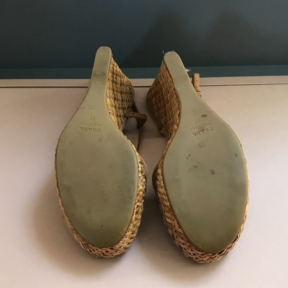 Prada Tan Woven Wedges - Picture 7 of 7